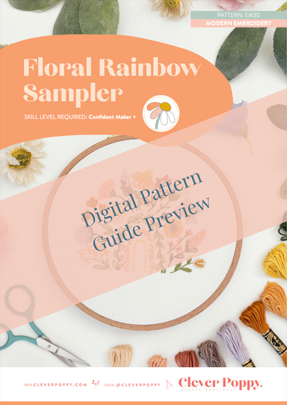 Floral Rainbow Sampler Embroidery Kit