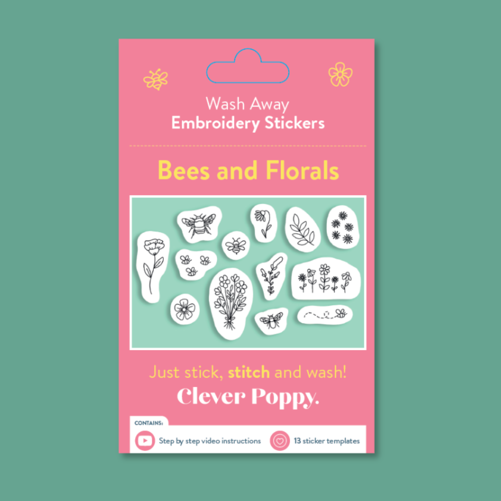 Bees and Florals Wash Away Stickers Pack
