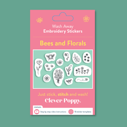 Bees and Florals Wash Away Stickers Pack