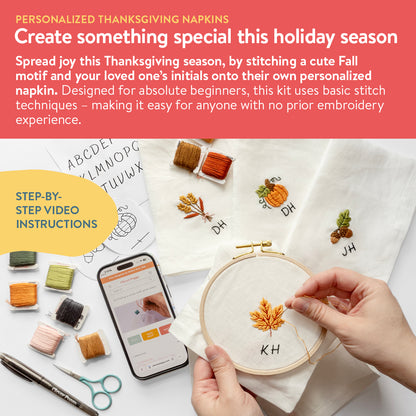 Personalized Thanksgiving Napkins Beginner Kit