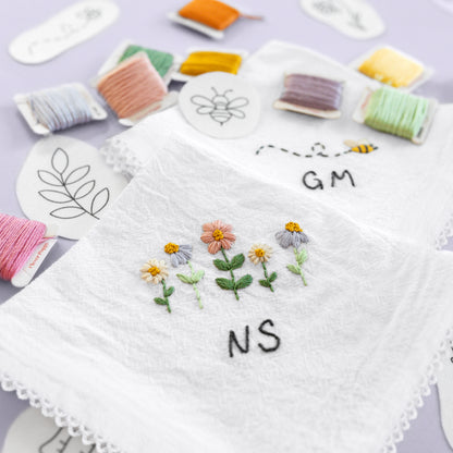 Personalized Bees and Florals Handkerchiefs Beginner Kit