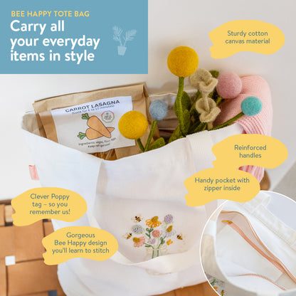 Bee Happy Tote Bag Beginner Kit