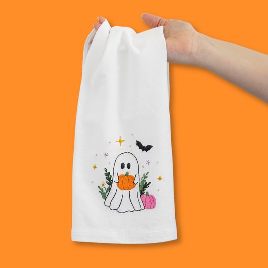 Spooky Pumpkins Kitchen Towel Beginner Kit