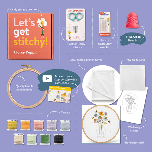 Bee Happy Kitchen Towel Beginner Kit