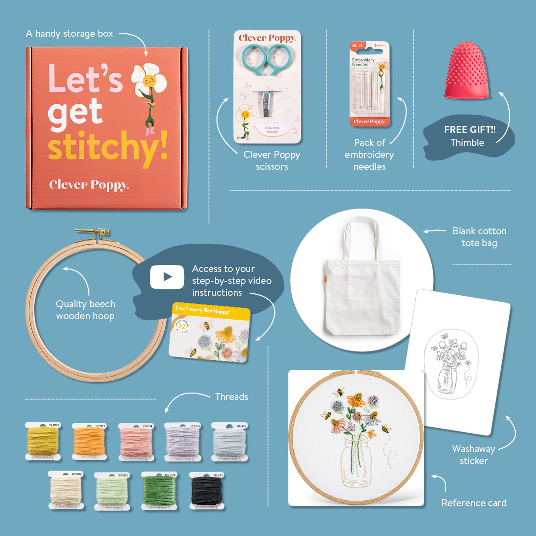Bee Happy Tote Bag Beginner Kit